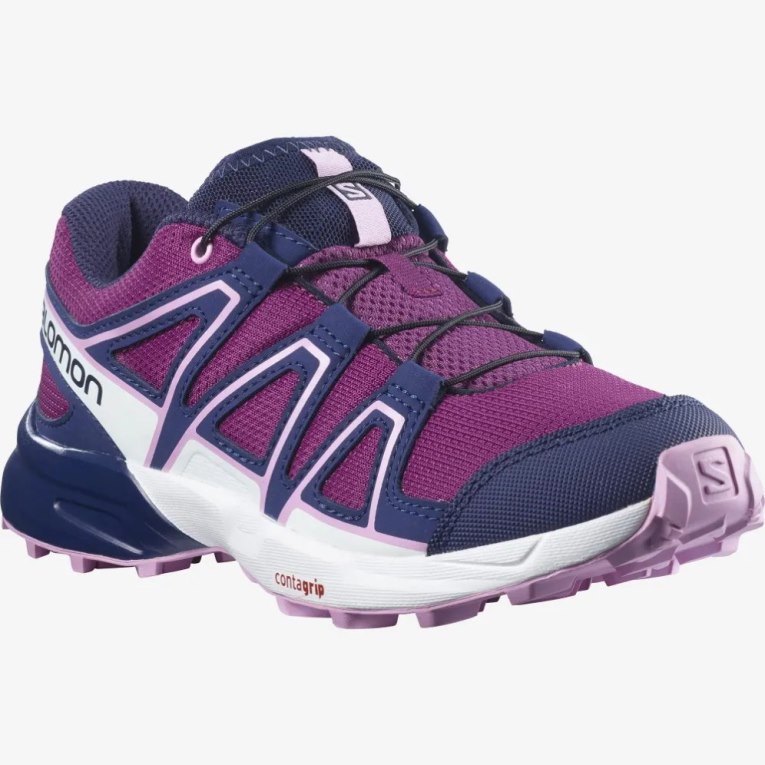 Fuchsia / Navy Salomon Speedcross Kids' Hiking Shoes | IE JS4021